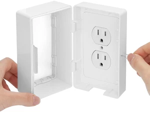 Baby Safety Outlet Cover Box, Locking Baby Proof Outlet Covers | Locking Plug Covers for Electrical Outlets Baby Safety Outlet Cover Box, Locking Baby Proof Outlet Covers | Locking Plug Covers for Electrical Outlets