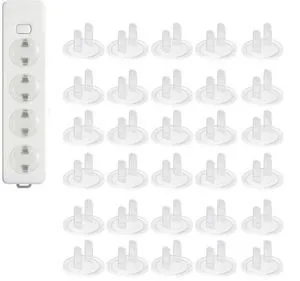 Outlet Plug Covers, 30 Pcs, Transparent | US Electrical Outlet Safety Covers, Anti Electric Shock Protection, Plugs Protector Cover Outlet Plug Covers, 30 Pcs, Transparent | US Electrical Outlet Safety Covers, Anti Electric Shock Protection, Plugs Protector Cover