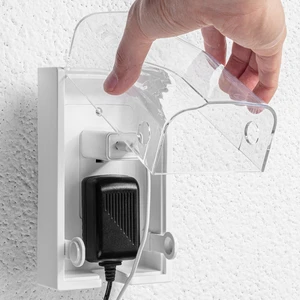 Baby Safety Outlet Cover Box, Clear Door, Baby Proof Outlet Covers, Plug Covers for Electrical Outlets Baby Safety Outlet Cover Box, Clear Door, Baby Proof Outlet Covers, Plug Covers for Electrical Outlets