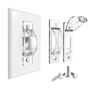 Childproof Wall Switch Guard, Prevent Accidental On/Off Clear 2pk | Stops unintended light switch toggling. Durable clear plastic, easy install, fits standard household toggle switches Childproof Wall Switch Guard, Prevent Accidental On/Off Clear 2pk | Stops unintended light switch toggling. Durable clear plastic, easy install, fits standard household toggle switches