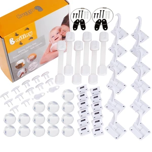 Baby Proofing Kit, 60-Piece Set with Cabinet Locks & Outlet Covers | 12 cabinet lock sets (24 pcs), 14 corner protectors, 12 outlet covers + 2 keys, 6 safety straps & 2 furniture anchors Baby Proofing Kit, 60-Piece Set with Cabinet Locks & Outlet Covers | 12 cabinet lock sets (24 pcs), 14 corner protectors, 12 outlet covers + 2 keys, 6 safety straps & 2 furniture anchors