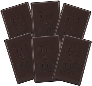 6-Pack Self-Closing (1Screw) Standard Outlet Covers - An Alternative To Wall Socket Plugs for Child Proofing Outlets, (Espresso) 6-Pack Self-Closing (1Screw) Standard Outlet Covers - An Alternative To Wall Socket Plugs for Child Proofing Outlets, (Espresso)