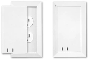 Child Resistant Outlet Cover (2-Pack), White Standard Duplex Wall Plate with Sliding Locking Door, Tamper Resistant Safety Cover, Easy Installation Child Resistant Outlet Cover (2-Pack), White Standard Duplex Wall Plate with Sliding Locking Door, Tamper Resistant Safety Cover, Easy Installation