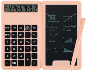 Desk Portable Basic Calculator with Notepad and Stylus, 12 Digit Large Display Multi-Function for Office, School, Home & Basic Financial (Pink) Desk Portable Basic Calculator with Notepad and Stylus, 12 Digit Large Display Multi-Function for Office, School, Home & Basic Financial (Pink)