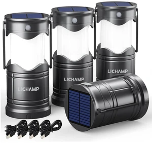 4-Pack Solar Camping Lantern, USB Rechargeable LED Lanterns Battery Powered Pop Up Flashlight Lamps with Three Modes Power for Power Outages Hurricane Supplies Emergency Indoor & Outdoor 4-Pack Solar Camping Lantern, USB Rechargeable LED Lanterns Battery Powered Pop Up Flashlight Lamps with Three Modes Power for Power Outages Hurricane Supplies Emergency Indoor & Outdoor