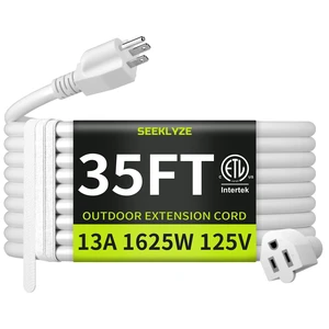 16/3 White 35 FT Extension Cord Outdoor for Appliances | 35 feet Outdoor Extension Cords White for Outsides Appliances, 3 Prong Resistant Cable Flexible, 13A 125V 1625W ETL Listed 16/3 White 35 FT Extension Cord Outdoor for Appliances | 35 feet Outdoor Extension Cords White for Outsides Appliances, 3 Prong Resistant Cable Flexible, 13A 125V 1625W ETL Listed