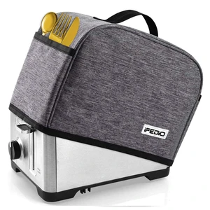 2 Slice Toaster Cover with Two Pockets for Storing knife,Grey 2 Slice Toaster Cover with Two Pockets for Storing knife,Grey