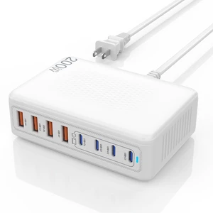 USB C Charger Block,200W TypeC Charger Fast Charging,8Port Charging Station | USB C & A GaN III Desktop Hub Block Laptop Adapter for Apple iPhone Air/17/16/15, iPad Pro/Air/Mini, MacBook Pro/Air USB C Charger Block,200W TypeC Charger Fast Charging,8Port Charging Station | USB C & A GaN III Desktop Hub Block Laptop Adapter for Apple iPhone Air/17/16/15, iPad Pro/Air/Mini, MacBook Pro/Air