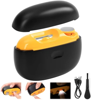 Electric Nail Clipper with LED Light, Safe Automatic Nail Trimmer (Black) | Electric Nail Clipper For Seniors,Built-In Nail File ,One-Button Operation ,Nail Collection Compartment Electric Nail Clipper with LED Light, Safe Automatic Nail Trimmer (Black) | Electric Nail Clipper For Seniors,Built-In Nail File ,One-Button Operation ,Nail Collection Compartment