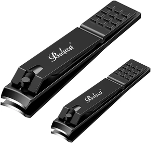 Professional Nail Clipper Set for Seniors - Heavy Duty Curved Blade Toenail Clippers for Thick Toenails, Sharp Precision Fingernail Trimmer, Toe Clipper for Men & Women Grooming Kit - Black Professional Nail Clipper Set for Seniors - Heavy Duty Curved Blade Toenail Clippers for Thick Toenails, Sharp Precision Fingernail Trimmer, Toe Clipper for Men & Women Grooming Kit - Black