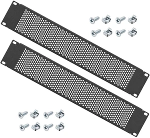 2U Vented Panel, 19'' Rack Mount Blank Rack Venting Panel 2 Pack | Thickened Steel, Scratch-resistant, Vented Airflow Design, Powder Coated, Fits Standard Server Racks and Cabinets 2U Vented Panel, 19'' Rack Mount Blank Rack Venting Panel 2 Pack | Thickened Steel, Scratch-resistant, Vented Airflow Design, Powder Coated, Fits Standard Server Racks and Cabinets