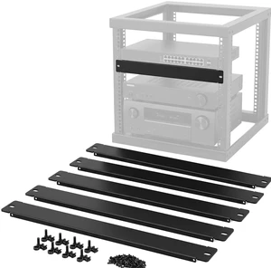 1U Rack Blank Panels for 19" Server and AV Racks, 5 Pack | 1U Steel filler plate with screws, cage nuts, and washers, fits 19in server, network, AV racks 1U Rack Blank Panels for 19" Server and AV Racks, 5 Pack | 1U Steel filler plate with screws, cage nuts, and washers, fits 19in server, network, AV racks