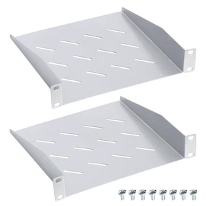 1U Server Rack Shelf, 10 Inch Vented Rack Mount Cantilever Tray, 2 Pack | Universal Vented Rack Mount Cantilever Tray for 10" Network Equipment Rack, 9.45" Deep Rack Mount Shelf Good Air Circulation 1U Server Rack Shelf, 10 Inch Vented Rack Mount Cantilever Tray, 2 Pack | Universal Vented Rack Mount Cantilever Tray for 10" Network Equipment Rack, 9.45" Deep Rack Mount Shelf Good Air Circulation