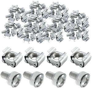 50 Pack M6 x 16 mm Rack Mount Cage Nuts Screws and Washers for Cabinet, Patch Panel, Server Shelves Fixing & Installation and Panel Rack Mounting, Nickle 50 Pack M6 x 16 mm Rack Mount Cage Nuts Screws and Washers for Cabinet, Patch Panel, Server Shelves Fixing & Installation and Panel Rack Mounting, Nickle