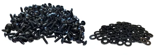 12-24 #3 Phillips Truss Rack Screws with Washers | Black | 100 Pack | USA-made 12-24 black Phillips rack screws with protective washers for secure IT hardware mounting (100 Pack). 12-24 #3 Phillips Truss Rack Screws with Washers | Black | 100 Pack | USA-made 12-24 black Phillips rack screws with protective washers for secure IT hardware mounting (100 Pack).