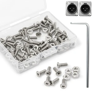 50 Sets D Series Panel Screws and Nuts Kit Panel Mount Connector M2.5 x 8 mm Stainless Steel Screw Audio Server Rack Mounts Screws for Attaching D Series Connectors to Panels, with A Hex Wrench 50 Sets D Series Panel Screws and Nuts Kit Panel Mount Connector M2.5 x 8 mm Stainless Steel Screw Audio Server Rack Mounts Screws for Attaching D Series Connectors to Panels, with A Hex Wrench