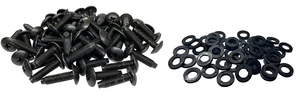 10-32 Truss Rack Screws with Washers | Black | 50 Pack | USA-made 10-32 black pilot point rack screws with protective washers for secure server gear mounting (50 Pack). 10-32 Truss Rack Screws with Washers | Black | 50 Pack | USA-made 10-32 black pilot point rack screws with protective washers for secure server gear mounting (50 Pack).