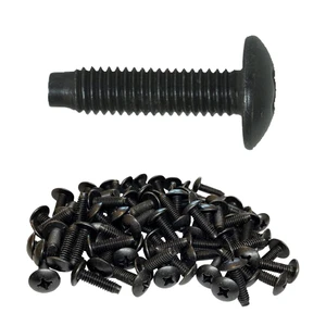 12-24 Truss Rack Screws | Black | 50 Pack | USA-made 50-pack of 12-24 rack screws and washers. Hardened steel prevents stripping in server racks. 12-24 Truss Rack Screws | Black | 50 Pack | USA-made 50-pack of 12-24 rack screws and washers. Hardened steel prevents stripping in server racks.