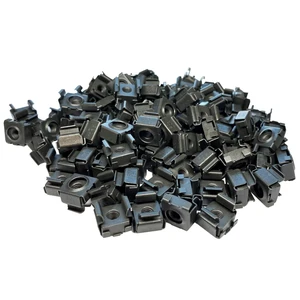 10-32 Snap-in Cage Nuts | Black | 50 Pack | USA-made 50-pack of black 10-32 cage nuts. Hardened steel with black oxide finish secures servers into square-hole racks. 10-32 Snap-in Cage Nuts | Black | 50 Pack | USA-made 50-pack of black 10-32 cage nuts. Hardened steel with black oxide finish secures servers into square-hole racks.