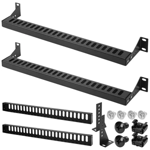 2 Pcs 1u 19 Inch Rack Mount Cable Management Horizontal Bracket 24 Slot Adjustable Depth Horizontal Network Cable Lacing Cross Support Bar for Patch Panels/Switches 2 Pcs 1u 19 Inch Rack Mount Cable Management Horizontal Bracket 24 Slot Adjustable Depth Horizontal Network Cable Lacing Cross Support Bar for Patch Panels/Switches
