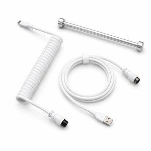Pro Coiled USB-C Keyboard Cable, Metal Guide Bar & Aviator, White | Double-Sleeved Mechanical Keyboard Cord, Detachable Metal Aviator, 1.5M USB-C to USB-A, Metal Cable Guide Bar Pro Coiled USB-C Keyboard Cable, Metal Guide Bar & Aviator, White | Double-Sleeved Mechanical Keyboard Cord, Detachable Metal Aviator, 1.5M USB-C to USB-A, Metal Cable Guide Bar