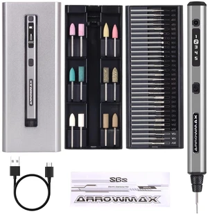 Mini Cordless Rotary Tool Kit, 5 Speed, 30000 RPM, 42 Bits | Engraving Pen with Aluminum Case, for 3D Printer Sanding, Polishing, Drilling, Carving, DIY Crafts, Type-C Charging Port Mini Cordless Rotary Tool Kit, 5 Speed, 30000 RPM, 42 Bits | Engraving Pen with Aluminum Case, for 3D Printer Sanding, Polishing, Drilling, Carving, DIY Crafts, Type-C Charging Port