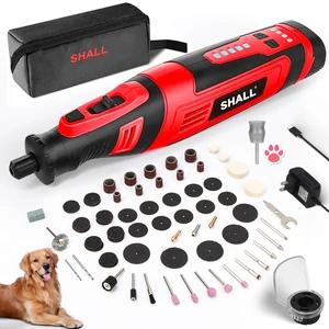 8V Cordless Rotary Tool Kit, Lightweight 2.5 Ah Battery Rechargeable Dog Nail Grinder w/ 122 Accessories, 5-Speed Power Rotary Tool for Sanding, Carving, Polishing, Engraving, Pet Grooming 8V Cordless Rotary Tool Kit, Lightweight 2.5 Ah Battery Rechargeable Dog Nail Grinder w/ 122 Accessories, 5-Speed Power Rotary Tool for Sanding, Carving, Polishing, Engraving, Pet Grooming