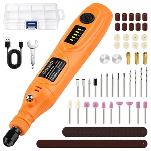 Mini Cordless Rotary Tool Kit, 110Pcs for DIY Crafts & 3D Prints | 5 Variable Speed Rechargeable Wireless Small Grinder Drill Set for Crafting Sanding Engraving Cutting Grinding Polishing Mini Cordless Rotary Tool Kit, 110Pcs for DIY Crafts & 3D Prints | 5 Variable Speed Rechargeable Wireless Small Grinder Drill Set for Crafting Sanding Engraving Cutting Grinding Polishing