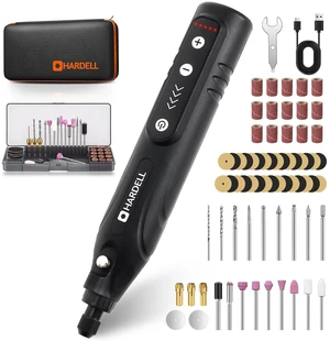 4V Mini Cordless Rotary Tool, 5-Speed with LED & 2000mAh Battery | 69pcs Carving Tool Cordless Kit for sanding, polishing, drilling, engraving &small DIY projects. Long-lasting battery. 4V Mini Cordless Rotary Tool, 5-Speed with LED & 2000mAh Battery | 69pcs Carving Tool Cordless Kit for sanding, polishing, drilling, engraving &small DIY projects. Long-lasting battery.