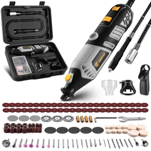 Rotary Tool Kit, 1.5-Amp Corded Power Rotary Tools with 42" Flex Shaft, 6 Variable Speed, 8,000-35,000 RPM, 129 Pcs Accessories Kit for Cutting, Sanding, Grinding, Carving & DIY Projects Gray Rotary Tool Kit, 1.5-Amp Corded Power Rotary Tools with 42" Flex Shaft, 6 Variable Speed, 8,000-35,000 RPM, 129 Pcs Accessories Kit for Cutting, Sanding, Grinding, Carving & DIY Projects Gray