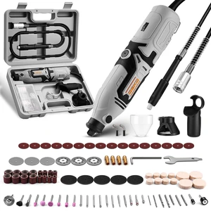Rotary Tool 1.4-Amp Power Hand Rotary Tools with 6 Variable Speed, 127pcs Accessories, 8000~35000RPM Electric Grinder Drill Machine Set with Flex Shaft for Carving, Cutting, Sanding Gray Rotary Tool 1.4-Amp Power Hand Rotary Tools with 6 Variable Speed, 127pcs Accessories, 8000~35000RPM Electric Grinder Drill Machine Set with Flex Shaft for Carving, Cutting, Sanding Gray