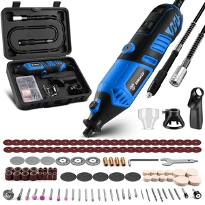Rotary Tool Kit, 1.5-Amp Corded Power Rotary Tools with 42" Flex Shaft, 6 Variable Speed, 8,000-35,000 RPM, 129 Pcs Accessories Kit for Cutting, Sanding, Grinding, Carving & DIY Projects Blue Rotary Tool Kit, 1.5-Amp Corded Power Rotary Tools with 42" Flex Shaft, 6 Variable Speed, 8,000-35,000 RPM, 129 Pcs Accessories Kit for Cutting, Sanding, Grinding, Carving & DIY Projects Blue