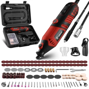 Rotary Tool Kit, 1.5-Amp Corded Power Rotary Tools with 42" Flex Shaft, 6 Variable Speed, 8,000-35,000 RPM, 129 Pcs Accessories Kit for Cutting, Sanding, Grinding, Carving & DIY Projects Red Rotary Tool Kit, 1.5-Amp Corded Power Rotary Tools with 42" Flex Shaft, 6 Variable Speed, 8,000-35,000 RPM, 129 Pcs Accessories Kit for Cutting, Sanding, Grinding, Carving & DIY Projects Red