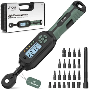 1/4 Torque Wrench Digital(1.1-22.2Ft.Lb) ±1% Average test accuracy Digital Torque Wrench 1/4 Drive with Buzzer and LED Flash Track Mode Torque Wrench Set with Bits & Sockets for Bike Moto Gunsmithing 1/4 Torque Wrench Digital(1.1-22.2Ft.Lb) ±1% Average test accuracy Digital Torque Wrench 1/4 Drive with Buzzer and LED Flash Track Mode Torque Wrench Set with Bits & Sockets for Bike Moto Gunsmithing