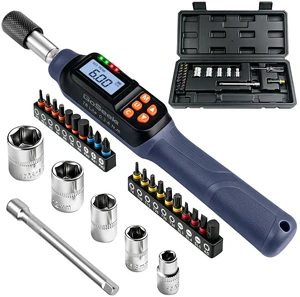 Digital Torque Screwdriver Wrench 1/4 Inch Pound 2.66-53.1 In-lbs | ±2% Accuracy with Buzzer & LED Dual Alert, 4 Units Selectable, Peak & Track Modes, 27Pcs Set for Electronic Gunsmithing Bike Digital Torque Screwdriver Wrench 1/4 Inch Pound 2.66-53.1 In-lbs | ±2% Accuracy with Buzzer & LED Dual Alert, 4 Units Selectable, Peak & Track Modes, 27Pcs Set for Electronic Gunsmithing Bike