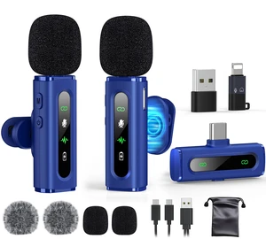 USB C Lavalier Microphone Wireless Mini Mic for Type-C Android Phone/Tablet/PC Video Recording Clip-on Mics with Rotatable Clip&Denoise Recording, Ideal for Vlog Tiktok Youtube Content Creator, Blue USB C Lavalier Microphone Wireless Mini Mic for Type-C Android Phone/Tablet/PC Video Recording Clip-on Mics with Rotatable Clip&Denoise Recording, Ideal for Vlog Tiktok Youtube Content Creator, Blue