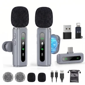 USB C Lavalier Microphone Wireless Mini Mic for Type-C Android Phone/Tablet/PC Video Recording Clip-on Mics with Rotatable Clip&Denoise Recording, Ideal for Vlog Tiktok Youtube Content Creator, Gray USB C Lavalier Microphone Wireless Mini Mic for Type-C Android Phone/Tablet/PC Video Recording Clip-on Mics with Rotatable Clip&Denoise Recording, Ideal for Vlog Tiktok Youtube Content Creator, Gray