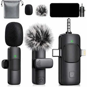 Wireless Mini Microphone for Iphone: USB Microphone for Content Creators | Professional Lavalier Microphone with Mute Mode Noise Reduction, 65FT Range, No Bluetooth or App for YouTube TikTok Interview Wireless Mini Microphone for Iphone: USB Microphone for Content Creators | Professional Lavalier Microphone with Mute Mode Noise Reduction, 65FT Range, No Bluetooth or App for YouTube TikTok Interview