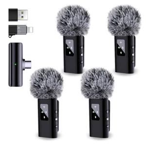 4 Wireless Lavalier Microphones Mini for iPhone Android Phone Pad PC | 48KHz 24Bit, Noise Cancelling, Reverb, Mute, Pro Lapel Microphone for Video Recording Vlog Podcast Stream TikTok 4 Wireless Lavalier Microphones Mini for iPhone Android Phone Pad PC | 48KHz 24Bit, Noise Cancelling, Reverb, Mute, Pro Lapel Microphone for Video Recording Vlog Podcast Stream TikTok