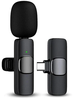 Wireless Lavalier Microphone for Android, Smartphones, Lapel Microphone for Video Recording, Clip on Wireless mic for Podcast, Interview, YouTube, Vlog, Live Streaming (1 Mic - USB-C, Black) Wireless Lavalier Microphone for Android, Smartphones, Lapel Microphone for Video Recording, Clip on Wireless mic for Podcast, Interview, YouTube, Vlog, Live Streaming (1 Mic - USB-C, Black)