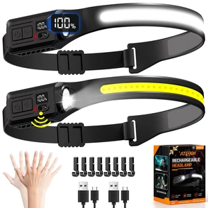 Headlamp Rechargeable 2P, 230° LED Head Lamp for Adults with Motion Sensor 7Mode Head Lights for Forehead, 500lm Bright White & Red Wide Beam High Lumens, Headband Light for Hard Hat Mechanic Camping Headlamp Rechargeable 2P, 230° LED Head Lamp for Adults with Motion Sensor 7Mode Head Lights for Forehead, 500lm Bright White & Red Wide Beam High Lumens, Headband Light for Hard Hat Mechanic Camping