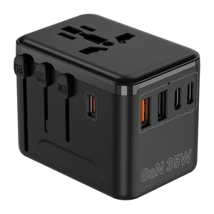Universal Travel Adapter with 3 USB-C 2 USB-A Ports 35W Black | European Travel Plug Adapter with 3 USB-C 2 USB-A Ports(Not a Voltage Converter) for USA, UK, EU, AU 224+ Countrie Universal Travel Adapter with 3 USB-C 2 USB-A Ports 35W Black | European Travel Plug Adapter with 3 USB-C 2 USB-A Ports(Not a Voltage Converter) for USA, UK, EU, AU 224+ Countrie