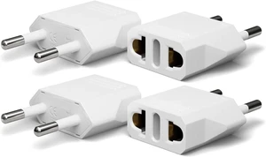 European Travel Plug Adapter, US to Europe Type C, 4 Pack, White | Outlet Converter America USA to Europe, Italy, Spain, Germany, France EU Power Plugs for International Travel, Euro Plug European Travel Plug Adapter, US to Europe Type C, 4 Pack, White | Outlet Converter America USA to Europe, Italy, Spain, Germany, France EU Power Plugs for International Travel, Euro Plug