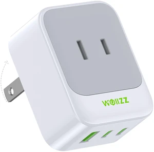 5-IN-1 Wall Outlet Extender with 5 Ports 2 AC, 2 USB-C, 1 USB-A | Supports PD 30W/QC 18W Fast Charging, Multi Plug Foldable Wall Charger, For MacBook Pro, Galaxy, Dell, iPhone 17/16, iPad Pro