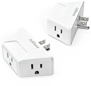 2 Pack Outlet Extender, Small Outlet Splitter with 3 AC, Multiple Outlet Wall Plug, 3 Way Angled Design No Blocking, for Cruise Essentials, Office, Kitchen, Bathroom, Travel