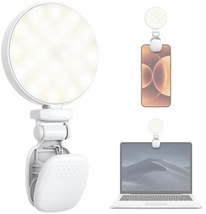 LEDs Selfie Light, 3 Interface Modes, Rechargeable Phone Light | Ra95 CRI, 3-in-1 Mounts, 9 Light Modes, 600mAh Battery, 33g Pocket Size, White, C7 LEDs Selfie Light, 3 Interface Modes, Rechargeable Phone Light | Ra95 CRI, 3-in-1 Mounts, 9 Light Modes, 600mAh Battery, 33g Pocket Size, White, C7