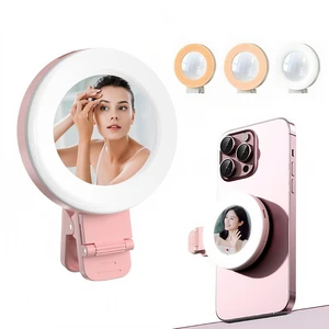 Phone Light, Clip-On Selfie Light with Mirror, Adjusted 3 Lighting Modes, Portable Ring Light for Makeup, Selfie, Video Conference, TikTok, Vlog (Pink) Phone Light, Clip-On Selfie Light with Mirror, Adjusted 3 Lighting Modes, Portable Ring Light for Makeup, Selfie, Video Conference, TikTok, Vlog (Pink)