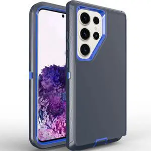 For Samsung Galaxy S24/S24 Plus/S24 Ultra Shockproof Military Defender Case,Dark Blue+Blue For Samsung Galaxy S24/S24 Plus/S24 Ultra Shockproof Military Defender Case,Dark Blue+Blue