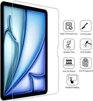 For iPad Air 11" 2024/2025 Tempered Glass Screen Protector - HD Clear, Anti-Scratch For iPad Air 11" 2024/2025 Tempered Glass Screen Protector - HD Clear, Anti-Scratch