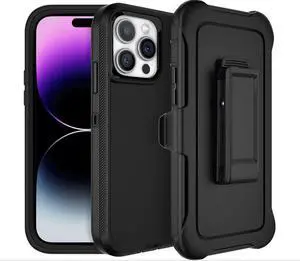 Case For iPhone 14 Plus, Shockproof Defender Case W/Belt clip,Black+Black,For Apple iPhone 14 Plus Case For iPhone 14 Plus, Shockproof Defender Case W/Belt clip,Black+Black,For Apple iPhone 14 Plus